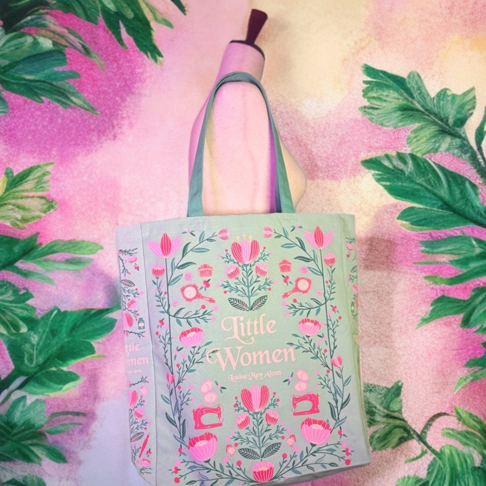 Floral Tote Bag - Pink and Green